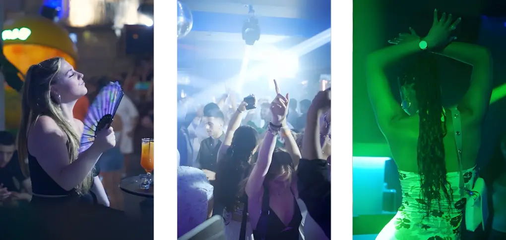 Young adults dancing and enjoying nightlife at Vibes Casual Bar